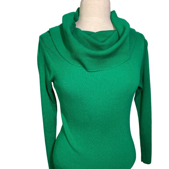 Ett twa Anthropologie Women's Cecily green sweater knit pullover bare shoulder M - Picture 2 of 11